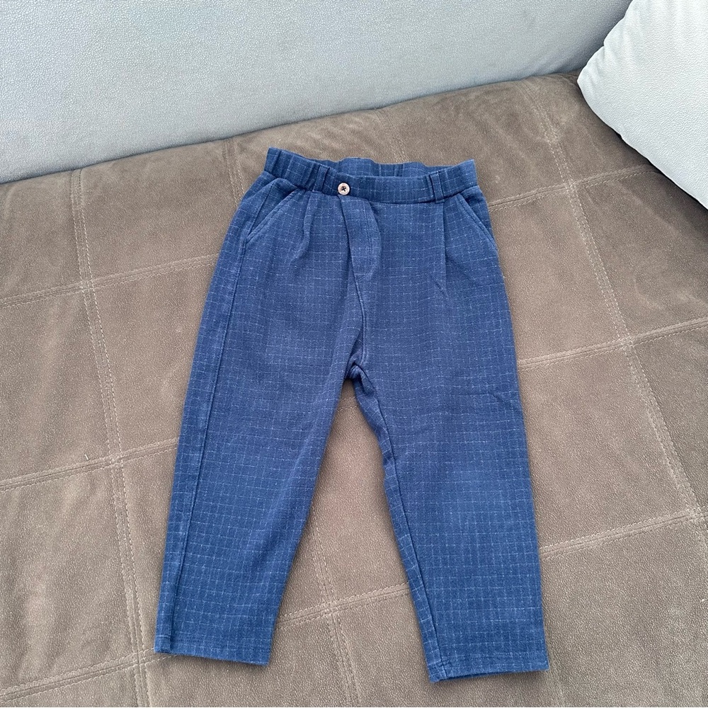 ZARA Little Boy Crossover Plaid Pants, Size 6Y